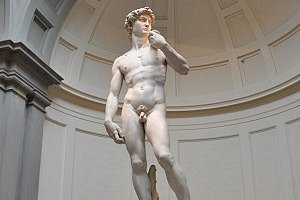 body statue of David by Michaelangelo
